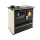 Cucina a Legna Verso CS Plus con forno in acciaio inox e piano cottura in vetroceramica, Avorio, Sinistra, 7.7kW | Stufe a Legna con Forno | Stufe A Legna |