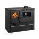 Cucina a Legna Verso CS Plus con forno e piano cottura in acciaio, Nera, Destra, 7.7kW | Stufe a Legna con Forno | Stufe A Legna |