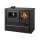 Cucina a Legna Verso CS Plus con forno e piano cottura in acciaio, Nera, Sinistra, 7.7kW | Stufe a Legna con Forno | Stufe A Legna |
