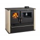 Cucina a Legna Verso CS Plus con forno e piano cottura in acciaio, Avorio, Destra, 7.7kW | Stufe a Legna con Forno | Stufe A Legna |