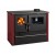 Cucina a Legna Verso CS Plus con forno e piano cottura in acciaio, Rossa, Destra, 7.7kW