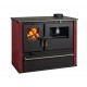Cucina a Legna Verso CS Plus con forno e piano cottura in acciaio, Rossa, Destra, 7.7kW | Stufe a Legna con Forno | Stufe A Legna |