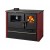 Cucina a Legna Verso CS Plus con forno e piano cottura in acciaio, Rossa, Sinistra, 7.7kW