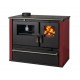 Cucina a Legna Verso CS Plus con forno e piano cottura in acciaio, Rossa, Sinistra, 7.7kW | Stufe a Legna con Forno | Stufe A Legna |