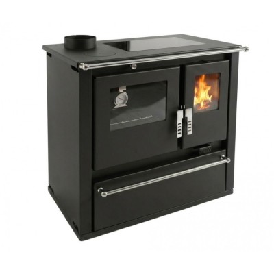 Cucina a Legna Verso CS Plus con forno in acciaio inox e piano cottura in vetroceramica, Nera, Sinistra, 7.7kW - Confronto dei Prodotti