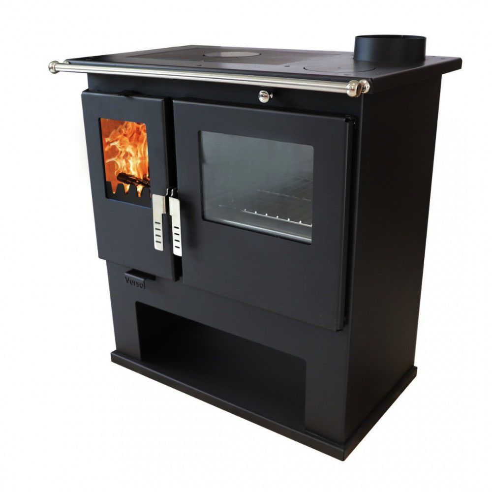 Cucina a Legna Verso CS Inox Destra con forno in acciaio inox, 7.7kW | Stufe a Legna con Forno | Stufe A Legna |