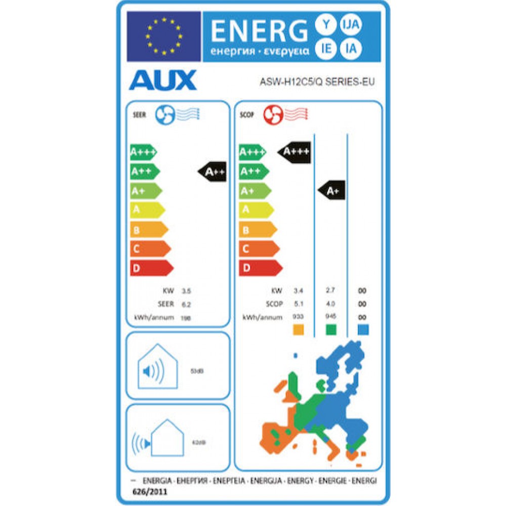 Condizionatore d'aria inverter WiFi AUX, 12000 BTU |  |  |