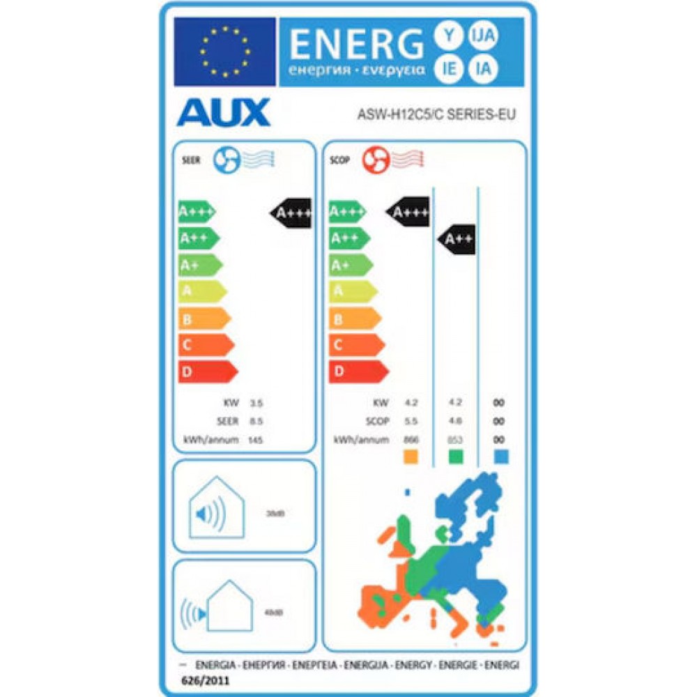 Condizionatore d'aria inverter WiFi AUX C-Series, 12000 BTU |  |  |