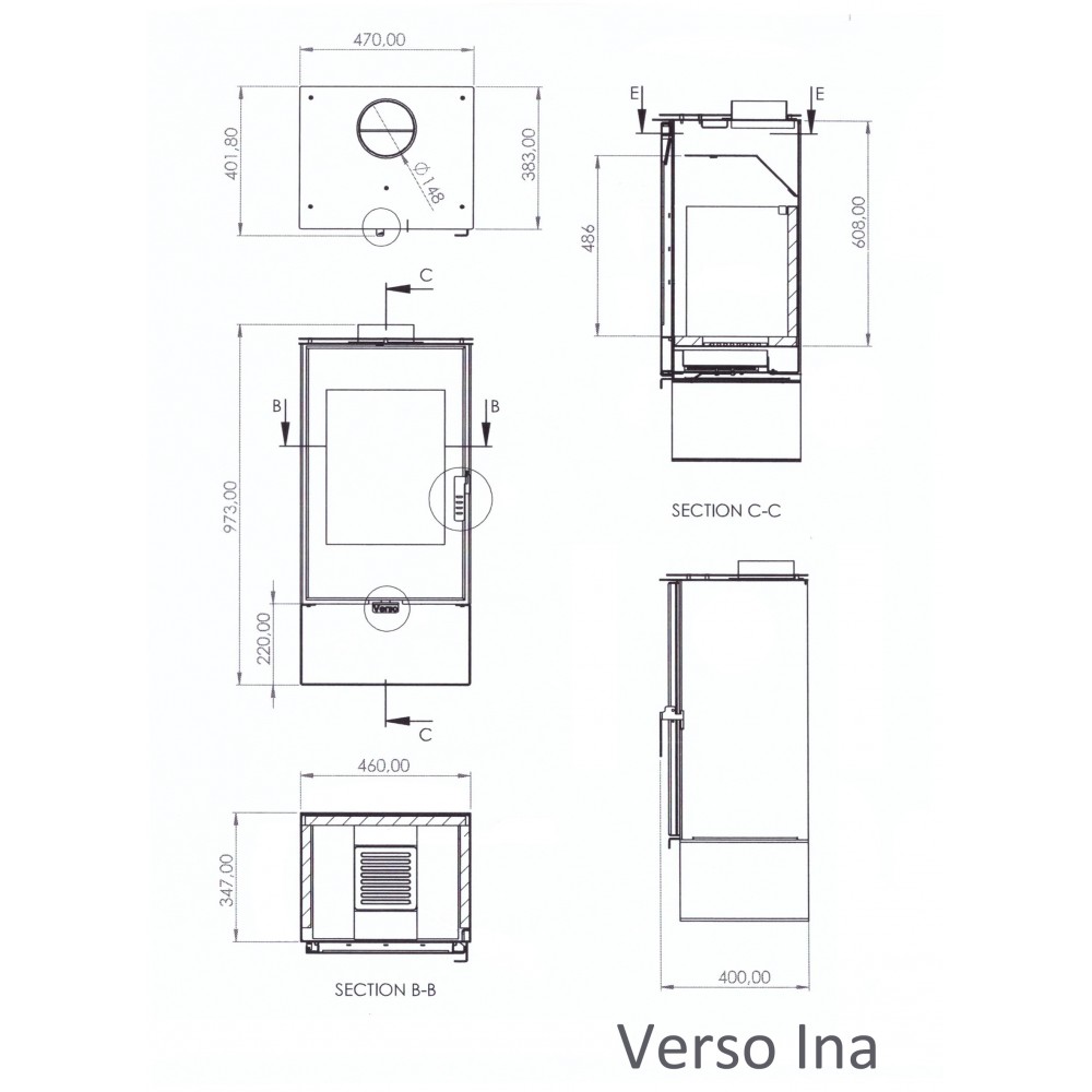 Stufa a Legna Verso Ina, 7.5kW | Stufe a Legna | Stufe A Legna |