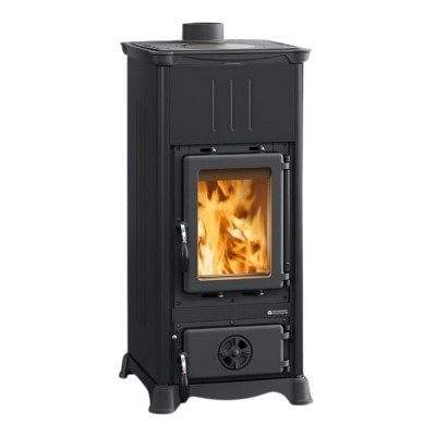 Stufa a Legna italiana con piano cottura La Nordica Emiliana, nera, 6.5kW - La Nordica