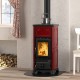 Stufa a Legna italiana con piano cottura La Nordica Emiliana, rossa, 6.5kW | Stufe a Legna con Forno | Stufe A Legna |