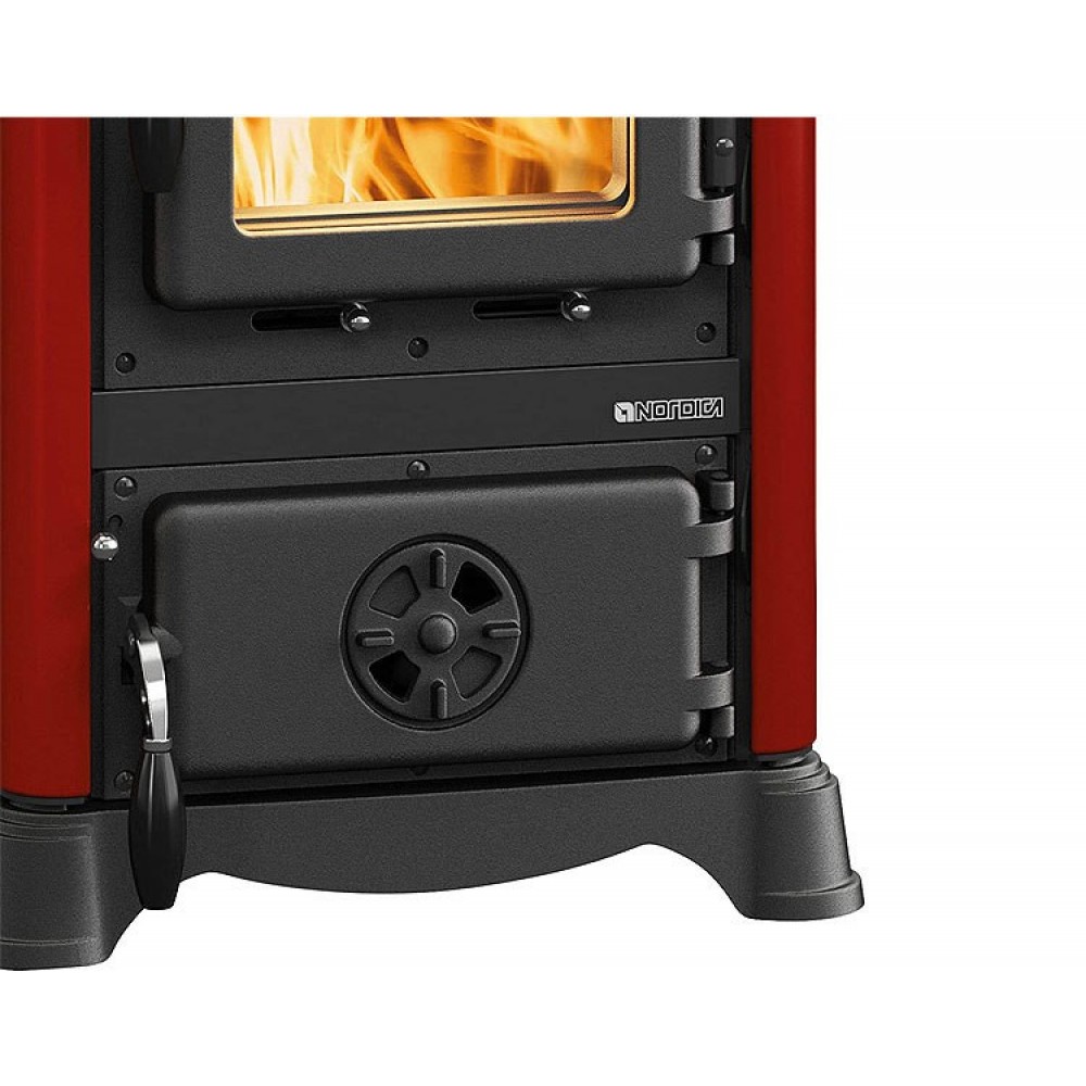 Stufa a Legna italiana con piano cottura La Nordica Emiliana, rossa, 6.5kW | Stufe a Legna con Forno | Stufe A Legna |