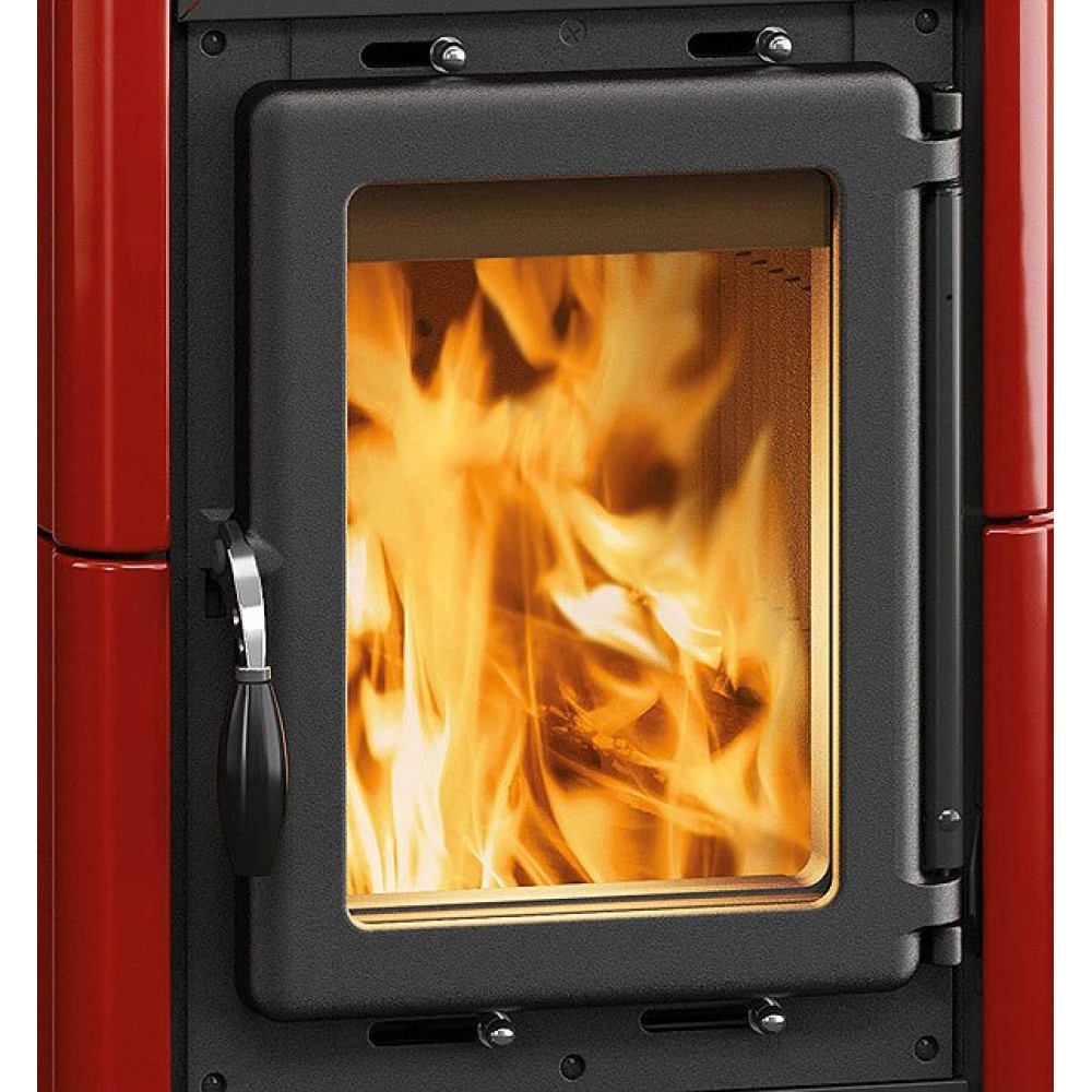 Stufa a Legna italiana con piano cottura La Nordica Emiliana, rossa, 6.5kW | Stufe a Legna con Forno | Stufe A Legna |
