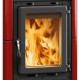 Stufa a Legna italiana con piano cottura La Nordica Emiliana, rossa, 6.5kW | Stufe a Legna con Forno | Stufe A Legna |
