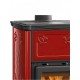 Stufa a Legna italiana con piano cottura La Nordica Emiliana, rossa, 6.5kW | Stufe a Legna con Forno | Stufe A Legna |