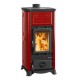 Stufa a Legna italiana con piano cottura La Nordica Emiliana, rossa, 6.5kW | Stufe a Legna con Forno | Stufe A Legna |