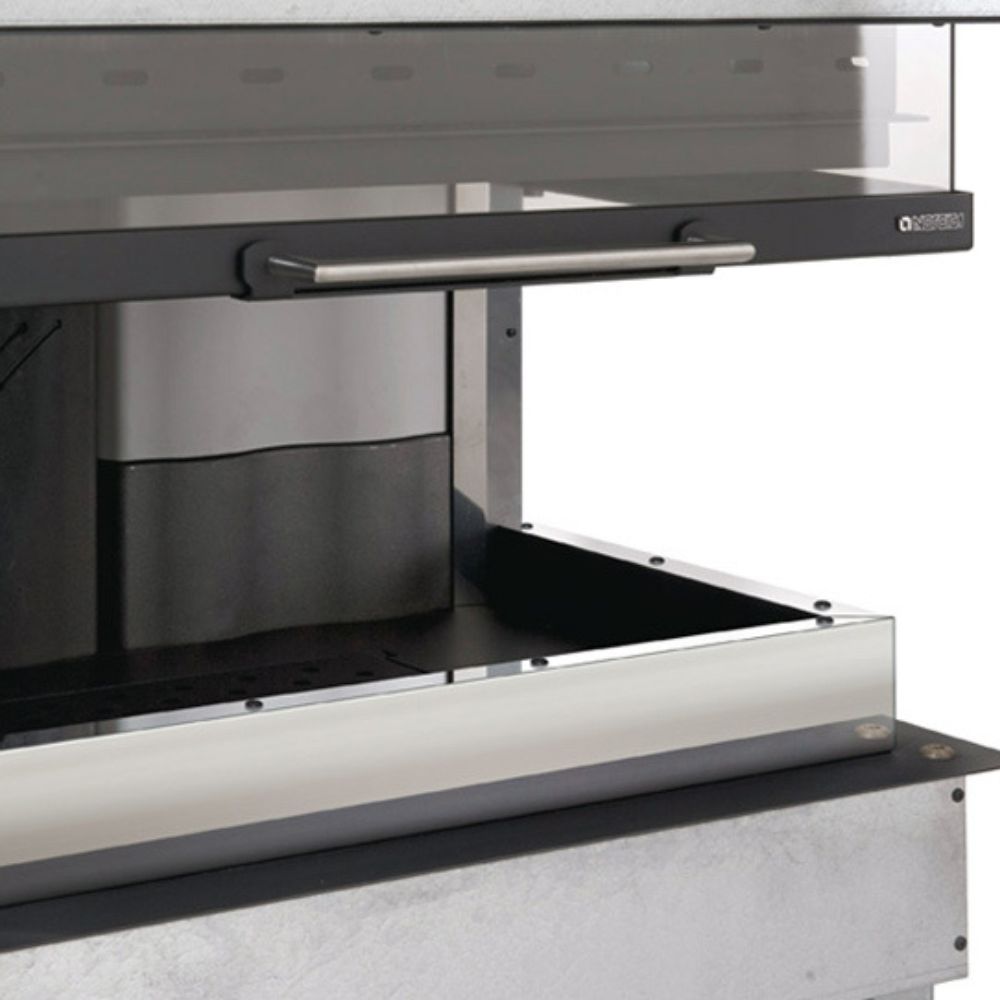 Camini in Ghisa a Legna Italiani La Nordica Monoblocco 800 Angolo destra, 10.0kW | Camini in ghisa | Camini a legna |