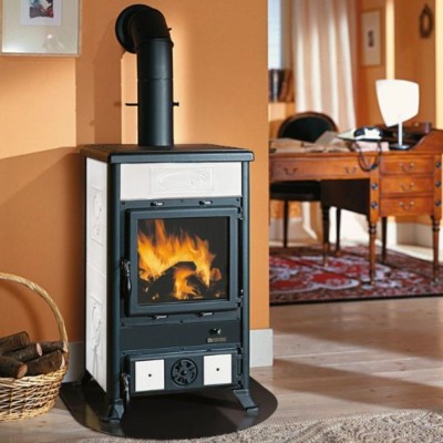 Stufa a Legna italiana La Nordica Rossella R1, bianca, 9kW - La Nordica