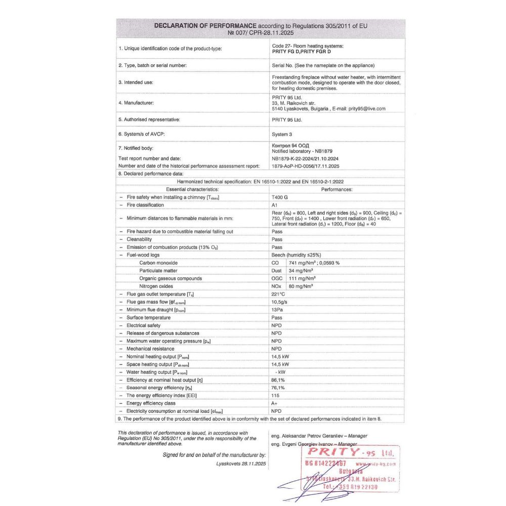 Stufa a Legna con Forno Prity FG D EKO, 14,5 kW | Stufe a Legna con Forno | Stufe A Legna |