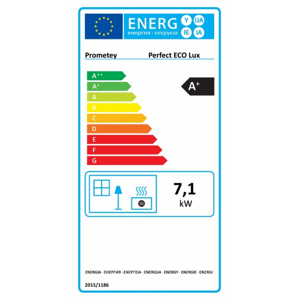 Stufa a legna con forno Prometey Perfect Eco Lux con canna fumaria a destra, bordeaux, 7.1kW | Stufe a Legna con Forno | Stufe A Legna |