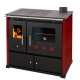 Stufa a legna con forno Prometey Practik Lux con canna fumaria a destra, bordeaux, 9.5kW | Stufe a Legna con Forno | Stufe A Legna |