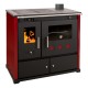 Stufa a legna con forno Prometey Practik Lux con canna fumaria a destra, bordeaux, 9.5kW | Stufe a Legna con Forno | Stufe A Legna |