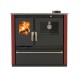 Cucina a Legna Verso CS Plus con forno in acciaio inox e piano cottura in vetroceramica, Rossa, Destra, 7.7kW | Stufe a Legna con Forno | Stufe A Legna |