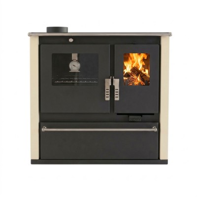 Cucina a Legna Verso CS Plus con forno in acciaio inox e piano cottura in vetroceramica, Avorio, Sinistra, 7.7kW - Confronto dei Prodotti