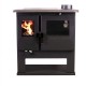 Cucina a Legna Verso CS Plus con forno in acciaio inox e piano cottura in vetroceramica, Nera, Destra, 7.7kW | Stufe a Legna con Forno | Stufe A Legna |
