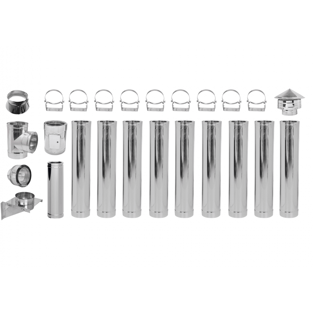 Kit INOX tubi canna fumaria, Isolamento, Ф250 (diametro interno), 10.7m | Comignoli | Camini |