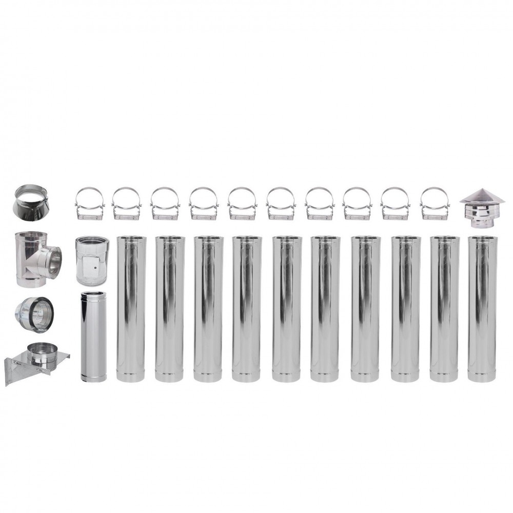 Kit INOX tubi canna fumaria, Isolamento, Ф300 (diametro interno), 11.7m | Comignoli | Camini |