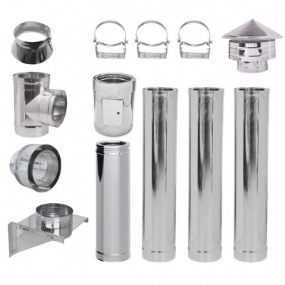 Kit INOX tubi canna fumaria, Isolamento, Ф200 (diametro interno), 4.7m - Confronto dei Prodotti