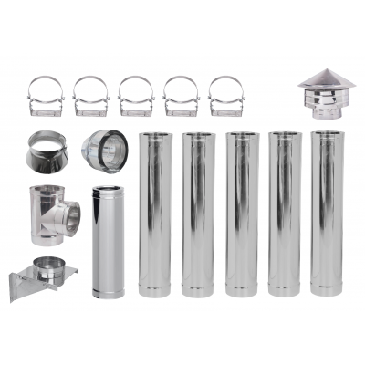 Kit INOX tubi canna fumaria per stufa a pellet, Isolamento, Ф100 (diametro interno), 6.7m - Confronto dei Prodotti