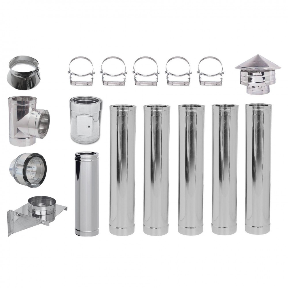 Kit INOX tubi canna fumaria, Isolamento, Ф300 (diametro interno), 6.7m | Comignoli | Camini |