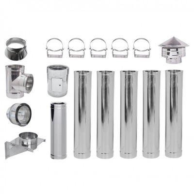 Kit INOX tubi canna fumaria, Isolamento, Ф300 (diametro interno), 6.7m - Offerte Speciali