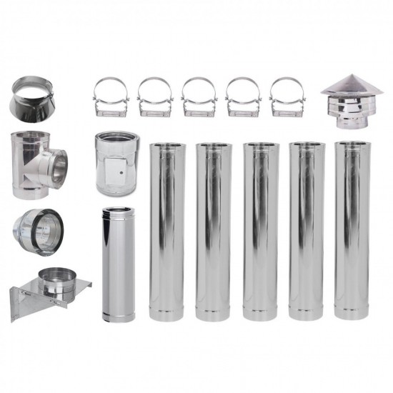 Tubo Canna Fumaria Acciaio Inox 316 DN180 0.5mt - Per Installazioni Domestiche E Industriali