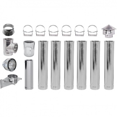 Kit INOX tubi canna fumaria, Isolamento, Ф300 (diametro interno), 7.7m - Offerte Speciali