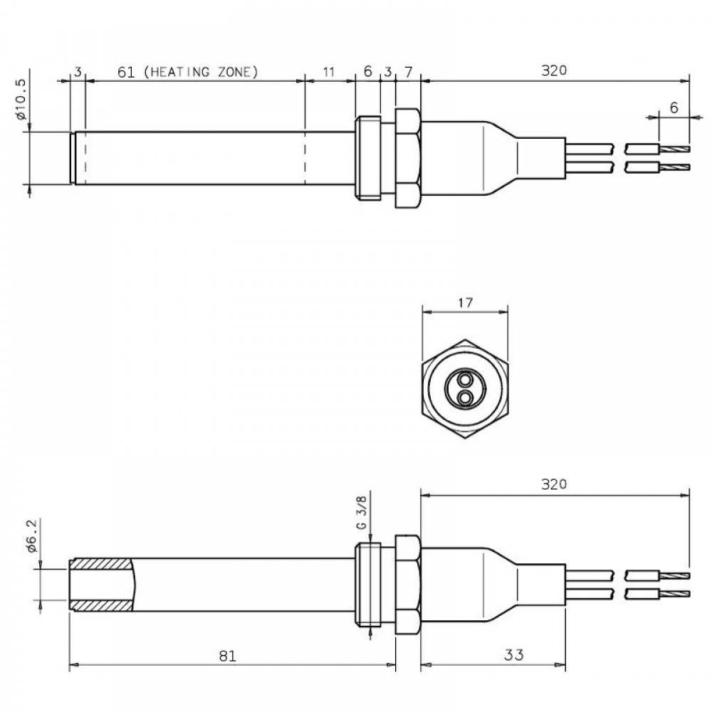Ceramica candeletta accensione per stufa a pellet Palazzetti, Lunghezza 88mm, 250W | Resistenze per Stufe a Pellet | Pezzi di Ricambio per Stufe a Pellet |