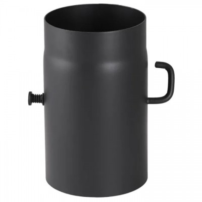 Tubo per canna fumaria in acciaio nero PARKANEX con serranda, dritto, lunghezza 0.25 m, Ø150,  Spessore 2mm - PARKANEX