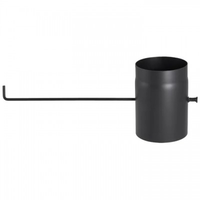 Tubo per canna fumaria in acciaio nero PARKANEX con serranda, dritto, lunghezza 0.25 m, Ø200,  Spessore 2mm - PARKANEX