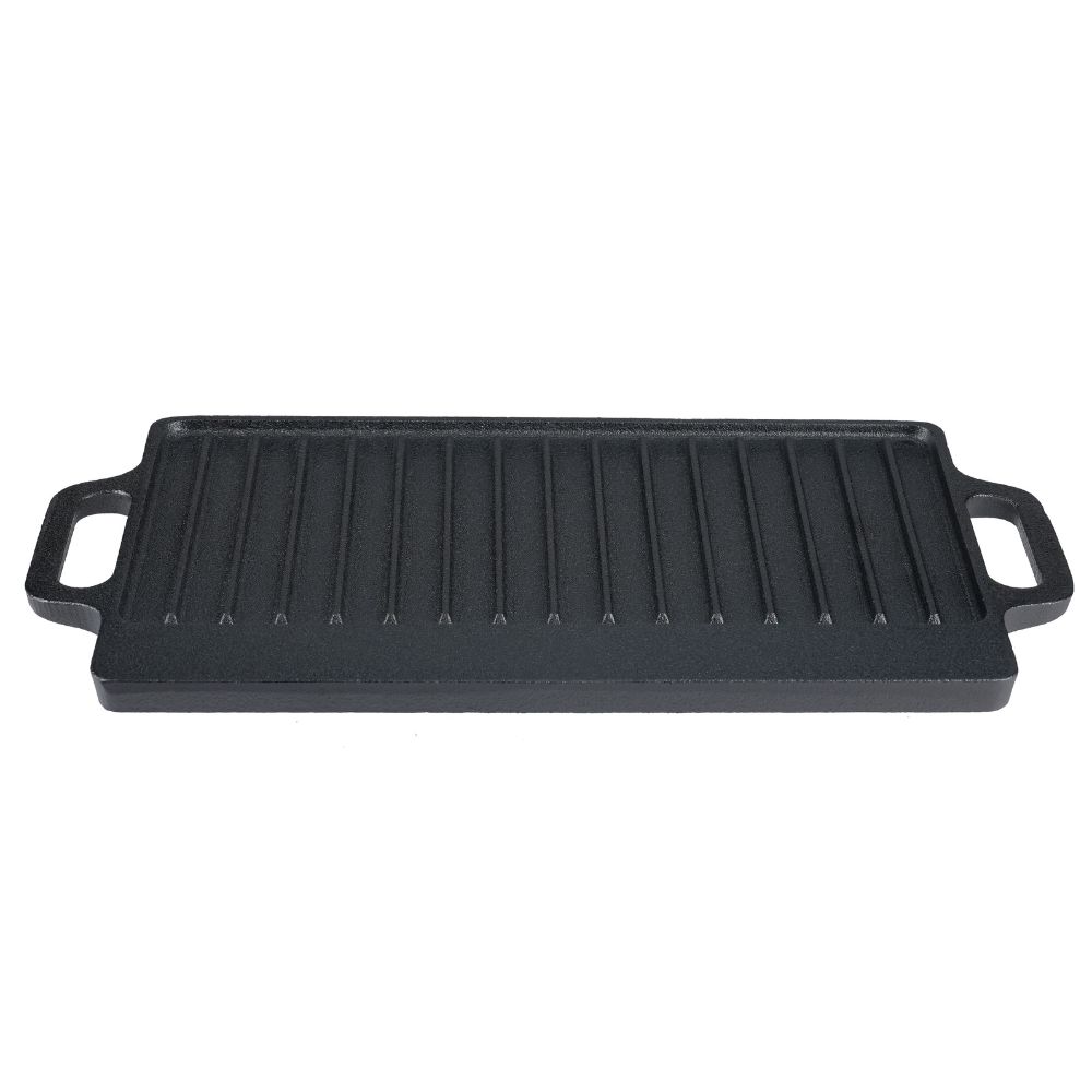 Piastra grill in ghisa doppia faccia, 38x23 cm | Piastra in ghisa |  |