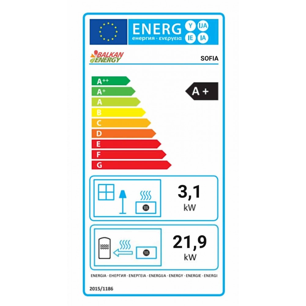 Termostufa a Pellet Balkan Energy Sofia Antracite, 25kW | Termostufe a Pellet | Stufe a Pellet |