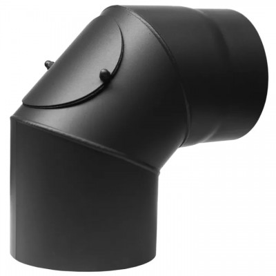 Curva per canna fumaria 90° PARKANEX con apertura per pulizia, acciaio, nero, Ø150,  Spessore 2mm - PARKANEX
