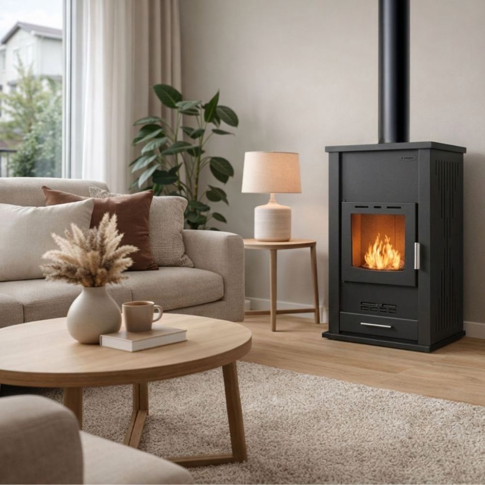 Termostufa a Legna Velmora Fire ATS HYDRO nera, 33kW | Termostufe a Legna | Stufe A Legna |