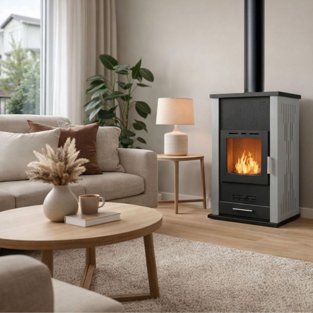 Termostufa a Legna Velmora Fire ATS HYDRO grigio, 33kW | Termostufe a Legna | Stufe A Legna |