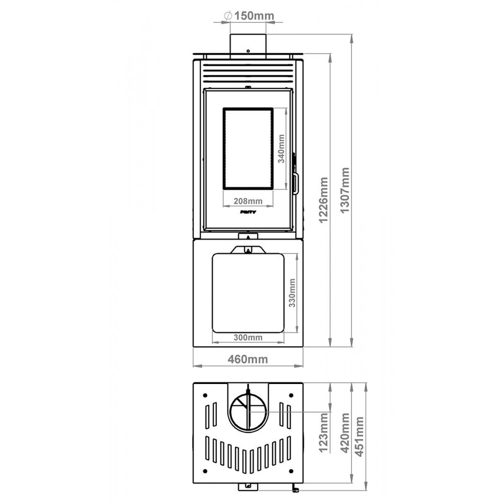 Stufa a Legna Prity PMV3 Е, 10.8kW | Stufe | Stufe A Legna |