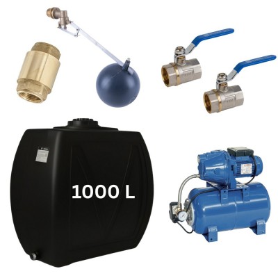 Kit „Acqua potabile 1000L“ con serbatoio Narrow Mavil (nero) e pompa autoadescante Speroni - Serbatoi per acqua potabile