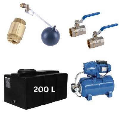 Kit „Acqua potabile 200L“ con serbatoio Loft Mavil (nero) e pompa autoadescante Speroni - Serbatoi per acqua potabile