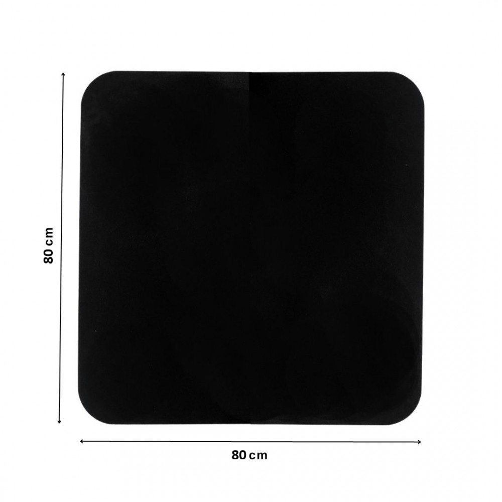 Tappetino/sottofondo per camino a legna, Acciaio nero 2mm, Dimensioni 80x80cm | Accessori |  |