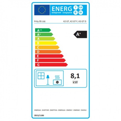 Stufa a Legna Prity K3 GT D, 8.1kW - Stufe A Legna